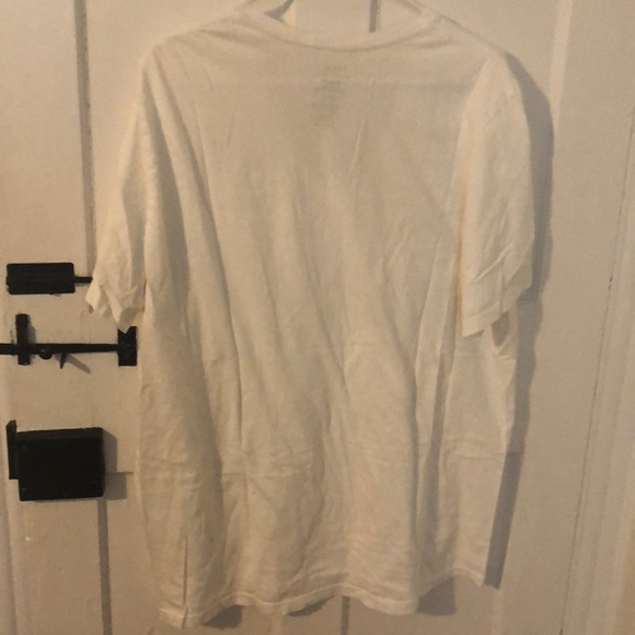 White cotton V-neck shirt size 1XL - Picture 3 of 5